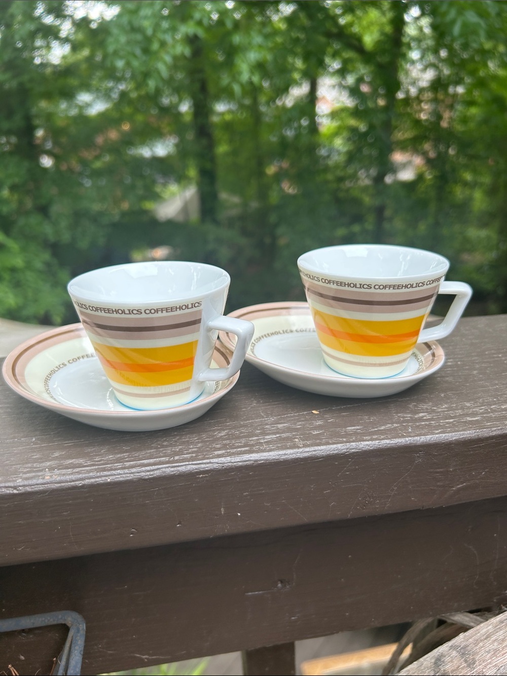 Espresso Demitasse Cup Saucer Set 1970’s Style Retro Design SpaceAge inspired